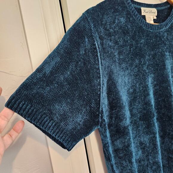 Fred David Vintage Y2K Sweater Womens Large Blue Knit Boho Retro Soft Indie Cozy - Picture 4 of 8